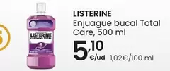 Oferta de Listerine - Enjuague Bucal Total Care por 5,1€ en Eroski