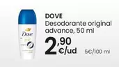 Oferta de Dove - Desodorante Original Advance por 2,9€ en Eroski