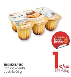 Oferta de Eroski Basic - Flan De Vainilla por 1€ en Eroski