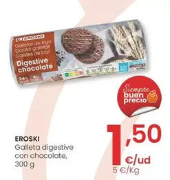 Oferta de Eroski - Galleta Digestive Con Chocolate por 1,5€ en Eroski