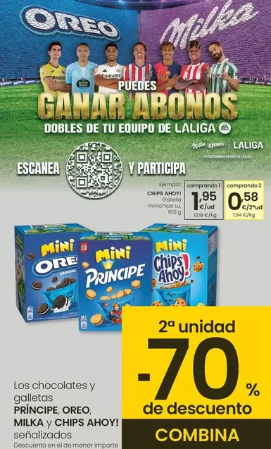 Oferta de Chips Ahoy - Galleta Minichips LU por 1,95€ en Eroski