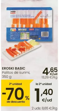Oferta de Eroski Basic - Palitos De Surimi por 4,65€ en Eroski