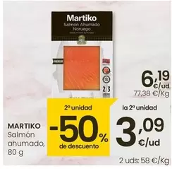 Oferta de Martiko - Salmon Ahumado por 6,19€ en Eroski