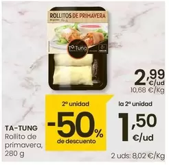 Oferta de Ta Tung - Rollito De Primavera por 2,99€ en Eroski