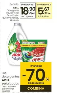 Oferta de Ariel - Detergente Liquido Aire Extra Poder Quitamanchas por 18,9€ en Eroski