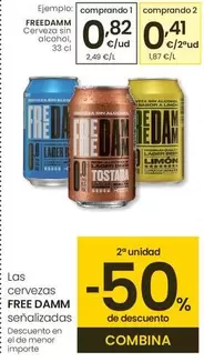 Oferta de Free Damm - Cerveza Sin Alcohol por 0,82€ en Eroski