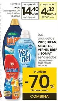 Oferta de Wipp - Detergente Gel Limpio&Liso por 14,4€ en Eroski