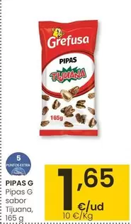 Oferta de Grefusa - Pipas G Sabor Tijuana por 1,65€ en Eroski