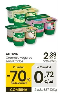 Oferta de Danone - Activia Cremoso Yogures Senalizados por 2,39€ en Eroski