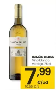 Oferta de Ramón Bilbao - Vino Blanco Verdejo por 7,99€ en Eroski