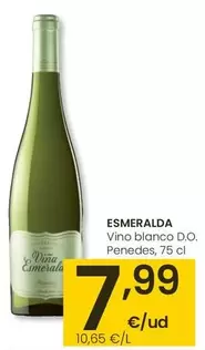 Oferta de Esmeralda - Vino Blanco D.O. Penedes por 7,99€ en Eroski
