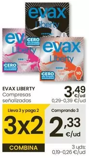 Oferta de Evax - Liberty/ Compresas Senalizadas por 3,49€ en Eroski