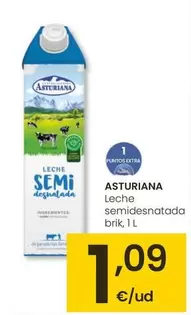 Oferta de Central Lechera Asturiana - Leche Semidesnatada Brik por 1,09€ en Eroski