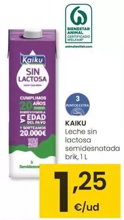 Oferta de Kaiku - Leche Sin Lactosa Semidesnatada por 1,25€ en Eroski