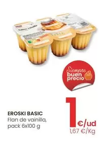 Oferta de Eroski Basic - Flan De Vainilla por 1€ en Eroski