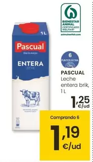 Oferta de Pascual - Leche Entera  por 1,25€ en Eroski