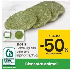 Oferta de Eroski - Hamburguesa Pollo Con Espinacas en Eroski