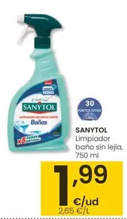 Oferta de Sanytol - Limpiador Bano Sin Lejia por 1,99€ en Eroski