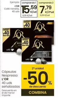Oferta de L'or - Café Ristretto por 15,59€ en Eroski