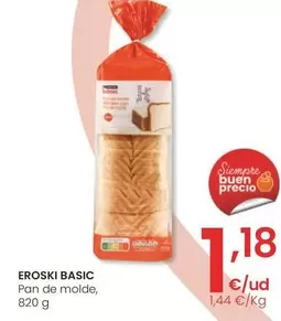 Oferta de Eroski Basic - Pan De Molde por 1,18€ en Eroski
