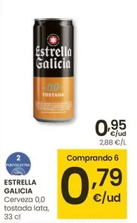 Oferta de Estrella Galicia - Cerveza 0,0 Tostada por 0,95€ en Eroski