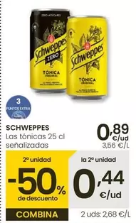 Oferta de Schweppes - Las Tonicas por 0,89€ en Eroski