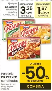 Oferta de Dr Oetker - Pannini De Jamon Y Queso por 3,35€ en Eroski