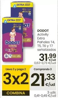 Oferta de Dodot - Activity Extra Pañales T4 por 31,99€ en Eroski