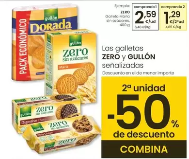 Oferta de Zero - Galleta Maria Sin Azúcares por 2,59€ en Eroski