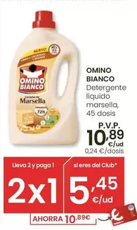 Oferta de Omino Bianco - Detergente Liquido Marsella por 10,89€ en Eroski