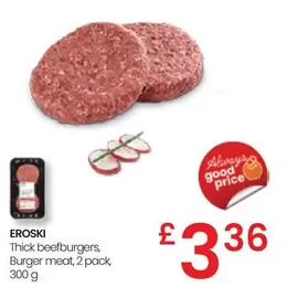 Oferta de Eroski - Thick Beefburgers Burger Meat por 3,36€ en Eroski