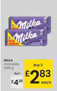 Oferta de Milka - Chocolate por 4,35€ en Eroski