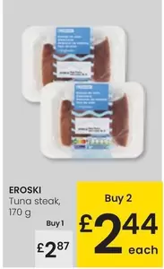 Oferta de Eroski - Tuna Steak por 2,87€ en Eroski
