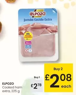 Oferta de Elpozo - Cooked Ham Extra por 2,78€ en Eroski