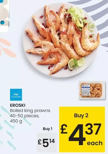 Oferta de Eroski - Boiled King Prawns  por 5,14€ en Eroski
