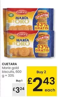 Oferta de Cuétara - Marie Gold Biscuits por 3,24€ en Eroski