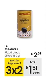 Oferta de La Española - Pitted Black Olives por 2,26€ en Eroski