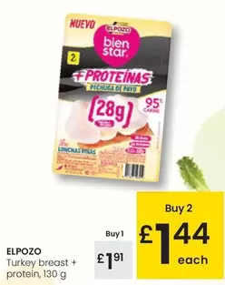 Oferta de Elpozo - Turkey Breast + Protein por 1,91€ en Eroski