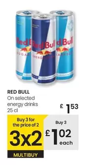 Oferta de Red Bull - On Selected Energy Drinks por 1,53€ en Eroski