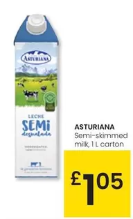 Oferta de Asturiana - Semi-skimmed Milk por 1,05€ en Eroski