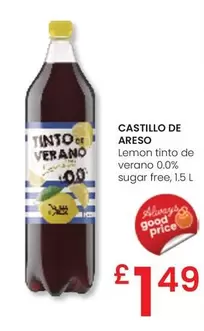 Oferta de Castillo De Areso - Lemon Tinto De Verano 0,0% Sugar Free por 1,49€ en Eroski