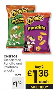Oferta de Cheetos - On Selected Pandilla And Pelotazos Snacks por 1,82€ en Eroski