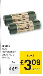 Oferta de Revelo - 100% Recycled Bin Bags por 4,13€ en Eroski