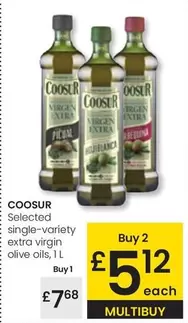 Oferta de Coosur -  Selected Single-Variety Extra Virgin Olive Oils por 7,68€ en Eroski