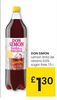 Oferta de Don Simón - Lemon Tinto De Verano 0.0% Sugar Free por 1,3€ en Eroski