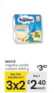 Oferta de Nestlé - Yogolino Vanilla Custard por 3,61€ en Eroski