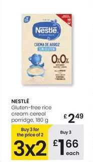Oferta de Nestlé - Gluten-Free Rice Cream Cereal Porridge por 2,49€ en Eroski