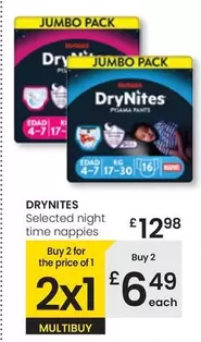 Oferta de DryNites - Selected Night Time Nappies por 12,98€ en Eroski
