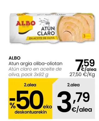 Oferta de Albo - Atún Claro En Aceite De Oliva por 7,59€ en Eroski