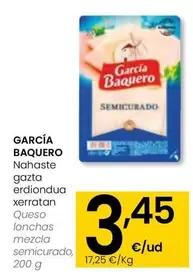Oferta de García Baquero - Queso Lonchas Mezcla Semicurado por 3,45€ en Eroski